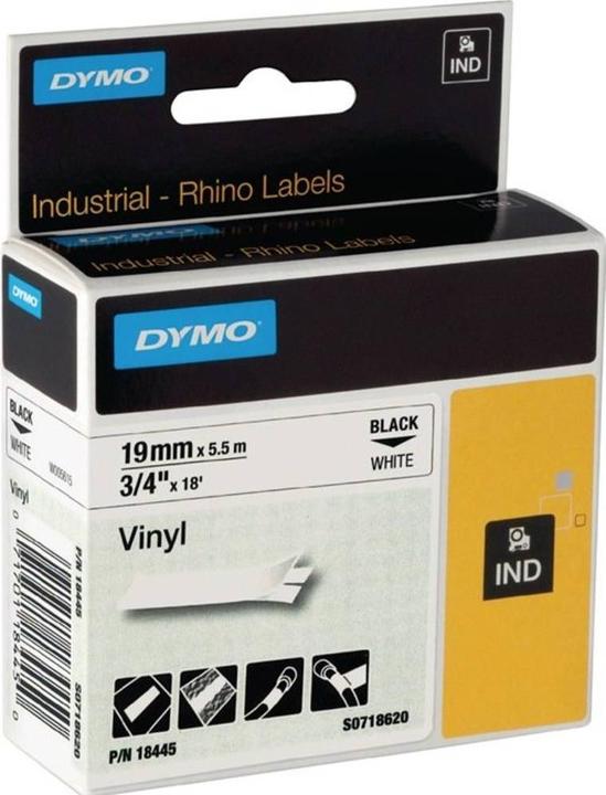 Produktbild Dymo Rhino Vinylband, schwarz (1.90 cm, Weiss)