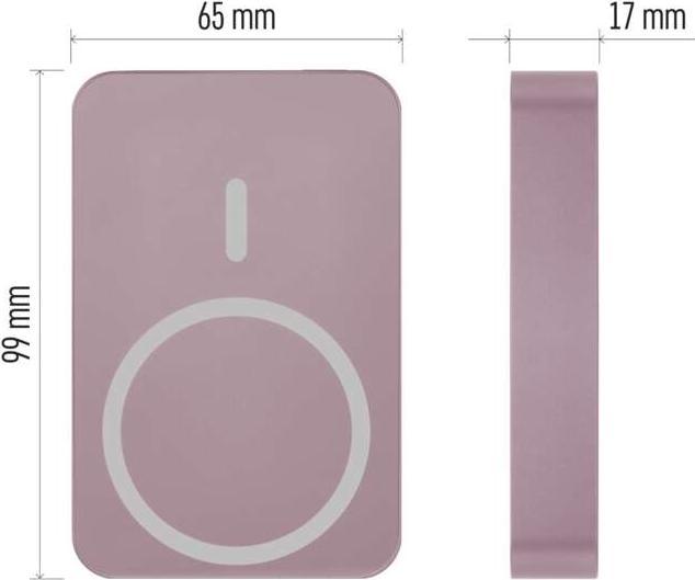 Actual product image Emos Powerbank WI 1046, 10 000 mAh, 20 W+Wireless, lachs (10000 mAh, 20 W, 38.50 Wh)