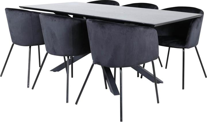 Ebuy24 Piazza 37 dining set (7-piece) (MDF, Iron, Wood)