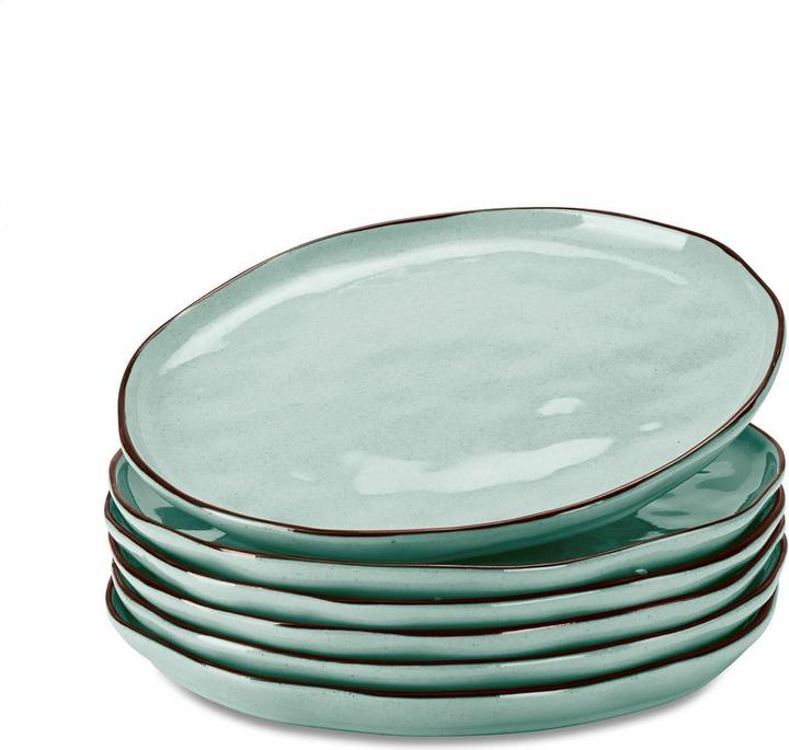 Produktbild Loberon Teller 6er Set Biarré türkis (6 Stück)