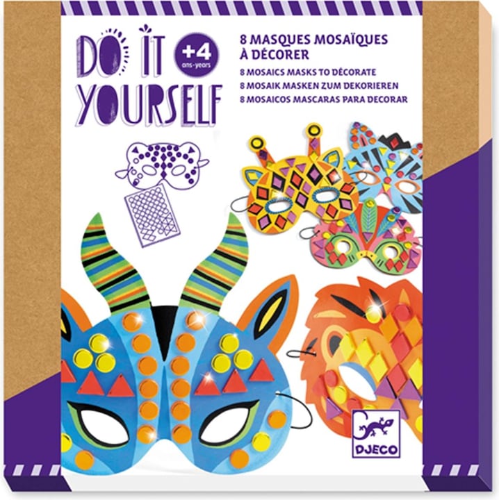 Actual product image Djeco Mosaic masks jungle animals