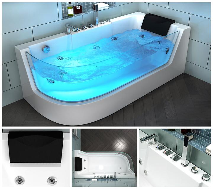 Produktbild Home Deluxe Whirlpool Badewanne INFINITY (links) Farblichttherapie - 170x80cm (80 cm, 170 cm)