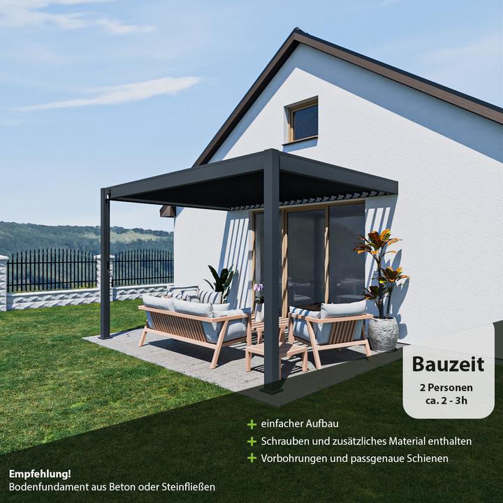 Immagine prodotto Weide Pergola a muro Deluxe Plus 3x4m antracite (400 cm, 300 cm)