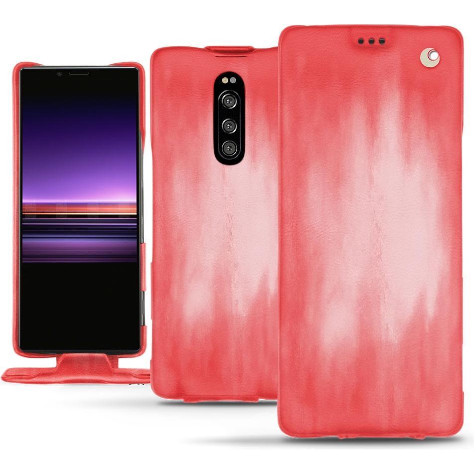 Noreve Lederschutzhülle vertikal (Sony Xperia 1), Smartphone Hülle, Rosa
