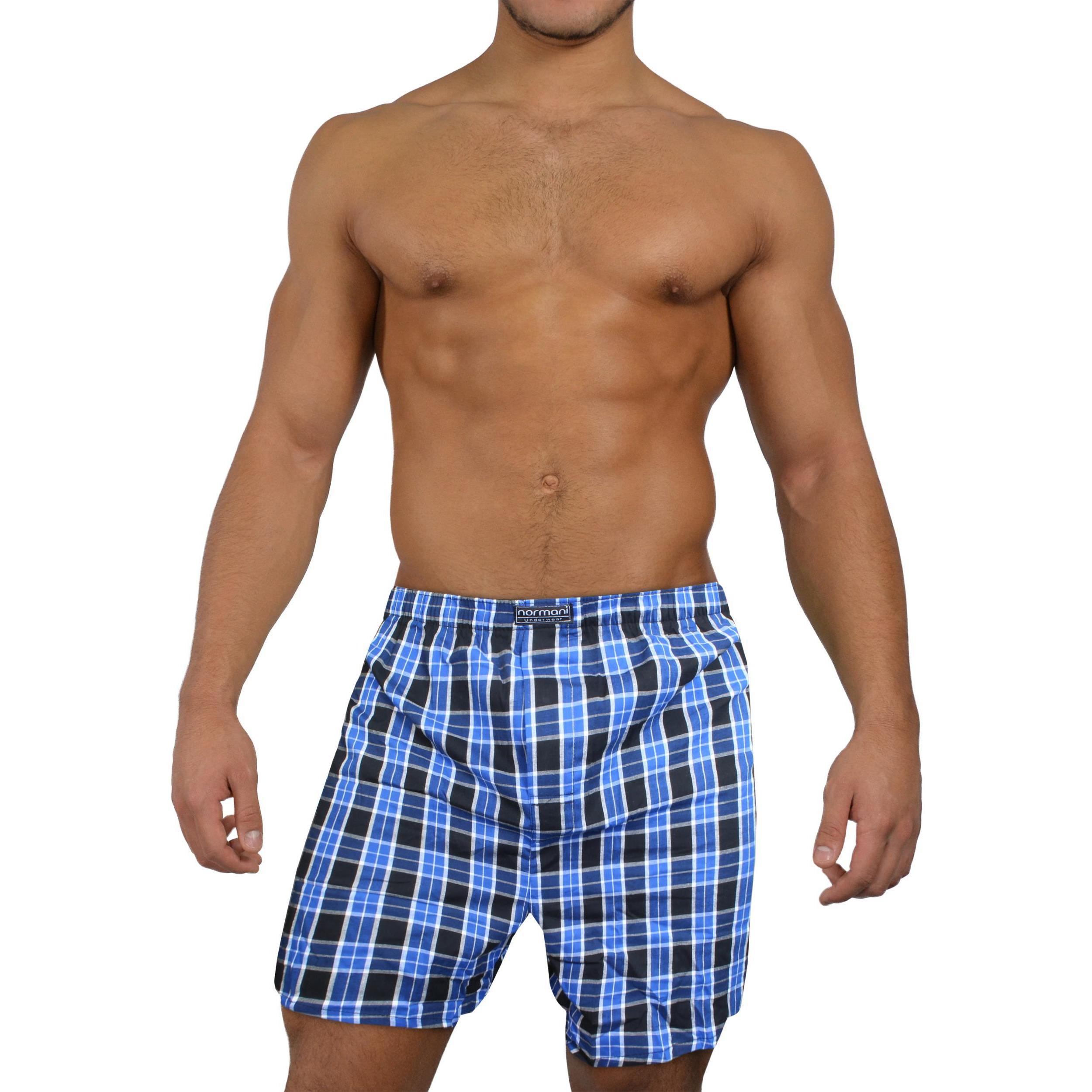 Thumbnail - Normani, Herren, Unterhosen, 3 Stück Herren Web Boxershorts, Blau, (L, 3er Pack)