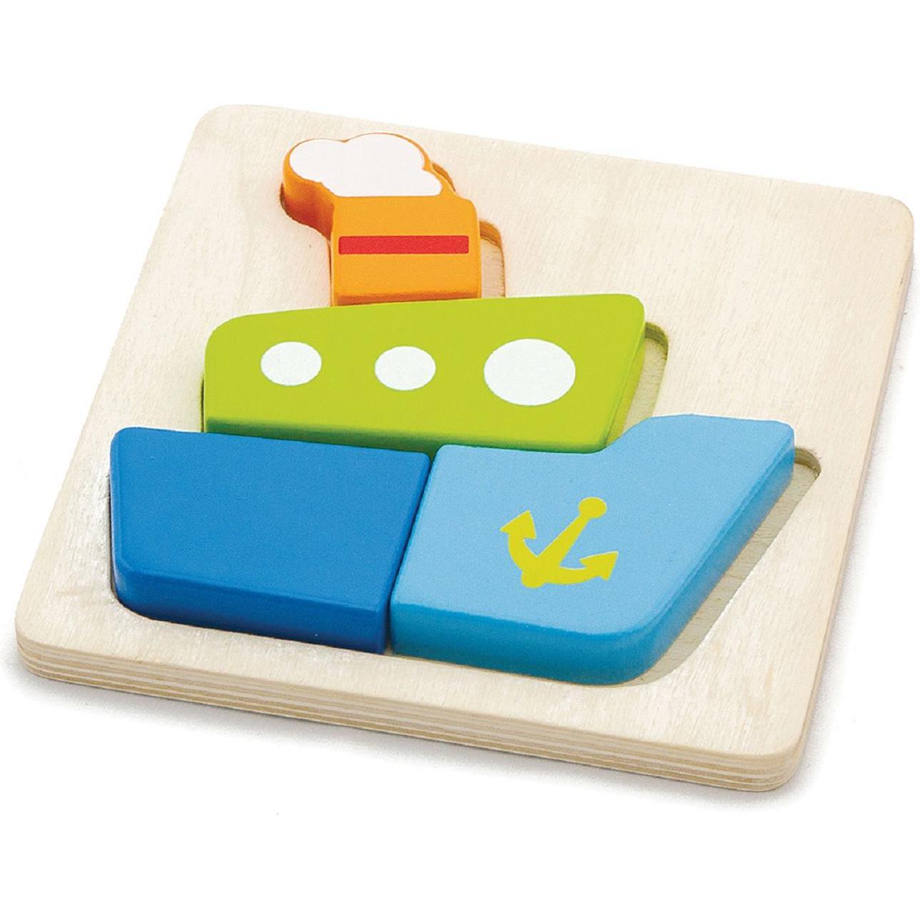 Thumbnail - Viga Toys Holzpuzzle Schiff (4 Teile)