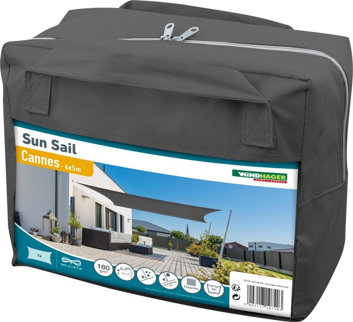 Produktbild Windhager Sun Sail CANNES Rechteck (4 x 5 m)