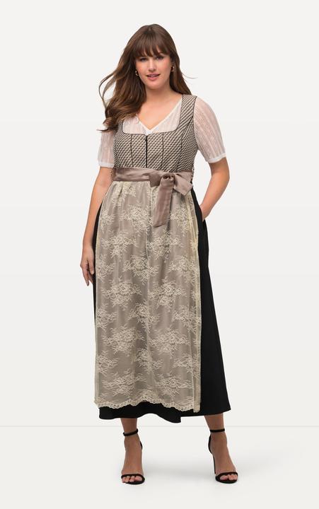 Actual product image Ulla Popken Layered Lace Apron Dirndl (44)