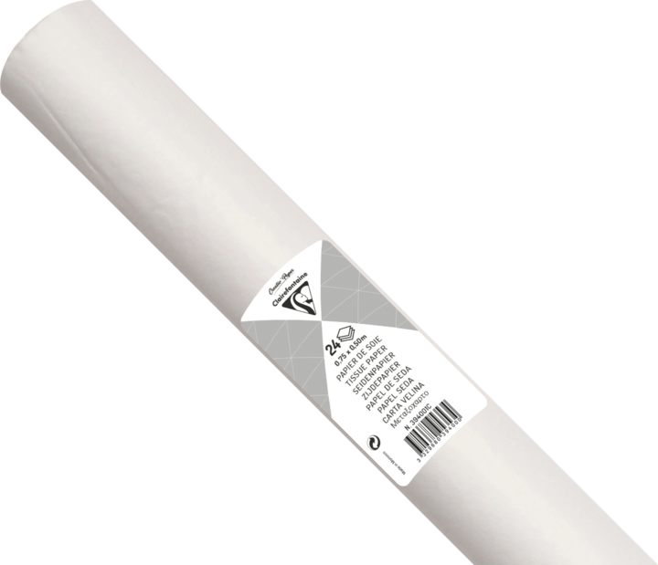 Image du produit Clairefontaine PAPIER DE SOIE, Rouleau de 24 feuilles 18g/m2 au format 50x75cm - Blanc (18 g/m², 1 x)