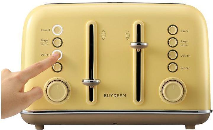 Actual product image Buydeem Toster 4 Slice Toaster, model DT640E, color Mellow Yellow, EU