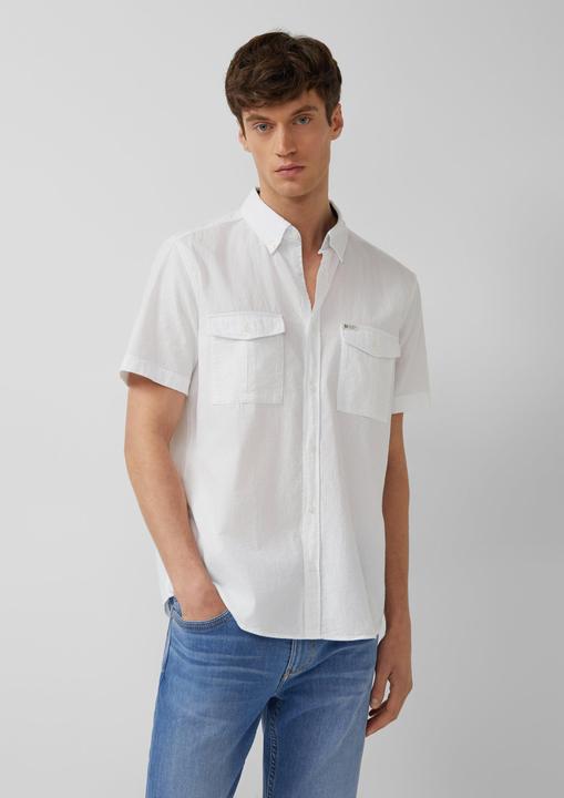 Immagine prodotto s.Oliver Regular Fit: Strukturiertes Kurzarmhemd mit Brusttaschen (M)