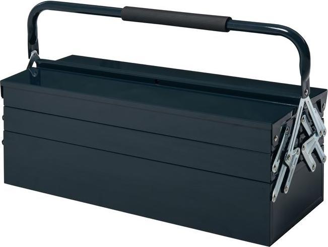 Produktbild Swisshandel24 Werkzeugkasten Werkzeugkoffer Werkzeugkiste 5 Fächer aufklappbar Stahl (SPCC) Dunkelgrün 57 x 21 x 4 (1 Teil)