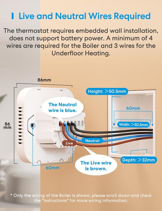 Actual product image Meross Smart Wi-Fi Thermostat for Boiler/Water Heating System