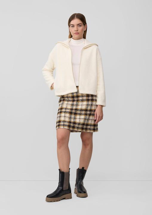 Produktbild s.Oliver Sweatshirt Jacke Leichte Teddyplüsch-Jacke mit Strickkragen (46)