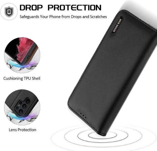 Produktbild Dux Ducis Hivo-Hülle für Samsung Galaxy S23 Ultra mit Flip-Wallet-Ständer, RFID-blockierend, Schwarz (Samsung Galaxy S23 Ultra)