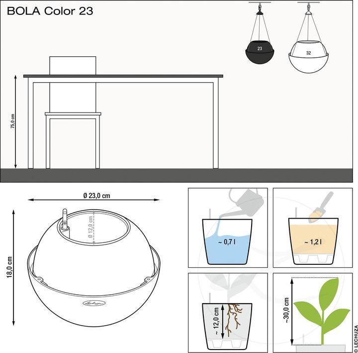 Actual product image Lechuza Flowerpot Bola Color 32 (32 cm)