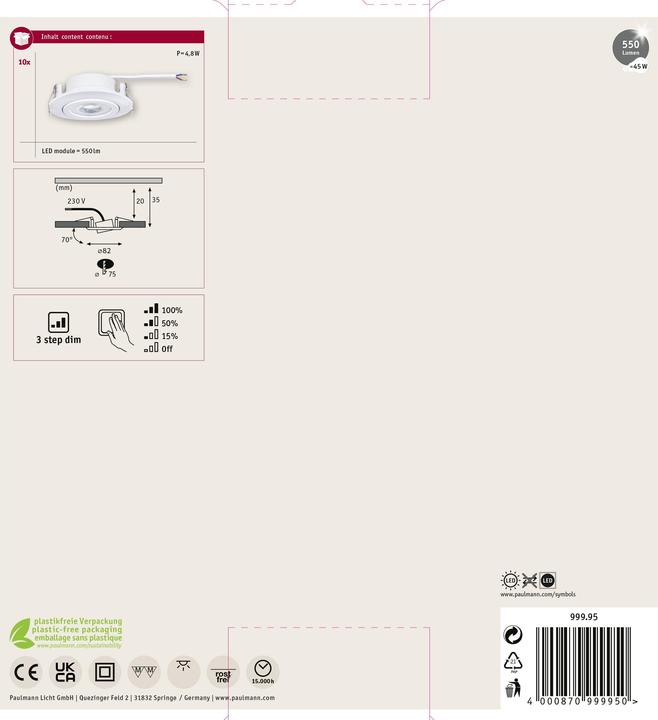Actual product image Paulmann Recessed luminaires (450 lm)