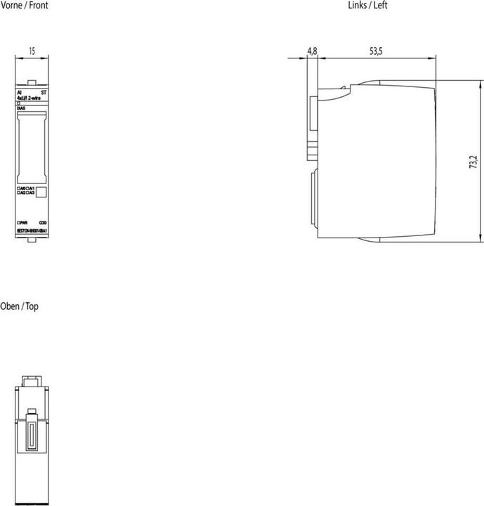 Immagine prodotto Siemens ET200SP Modulo periferico, 4 AI (-10/0...+10 V/-5/1...+5 V/0/4...20 mA)