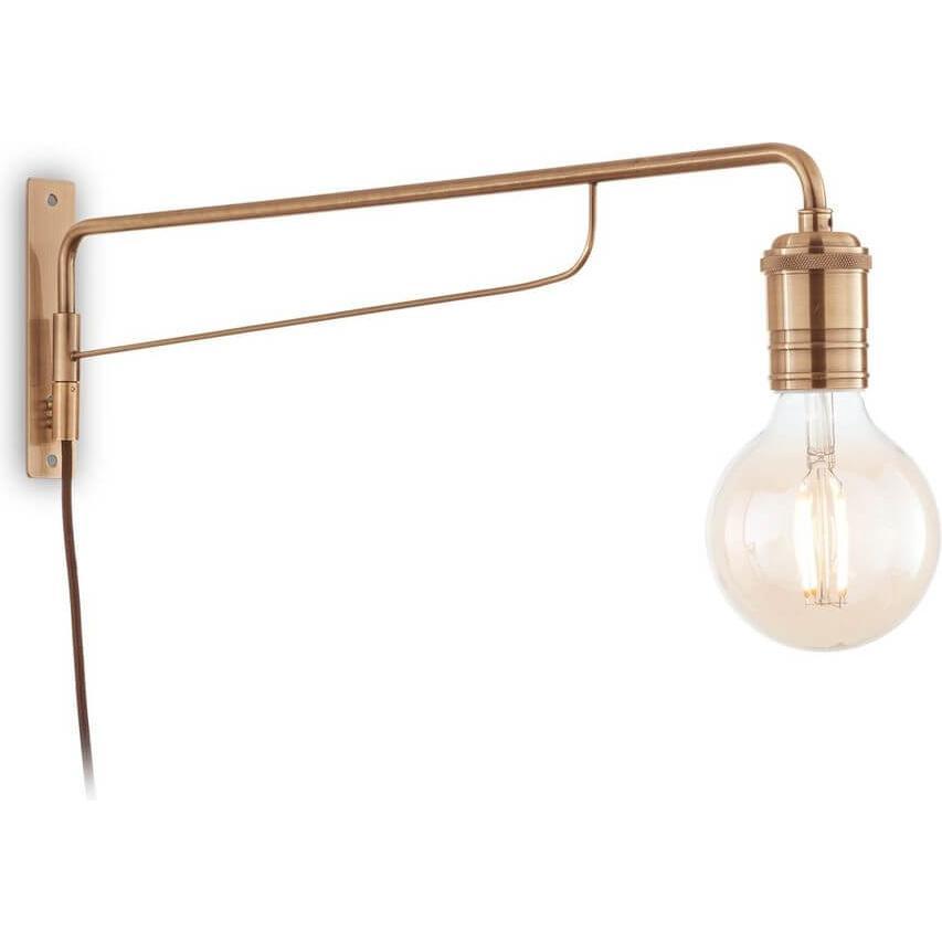 Ideal lux, Wandleuchte + Deckenleuchte, TRIUMPH Wandleuchte E27 Messing 160214 (E27)