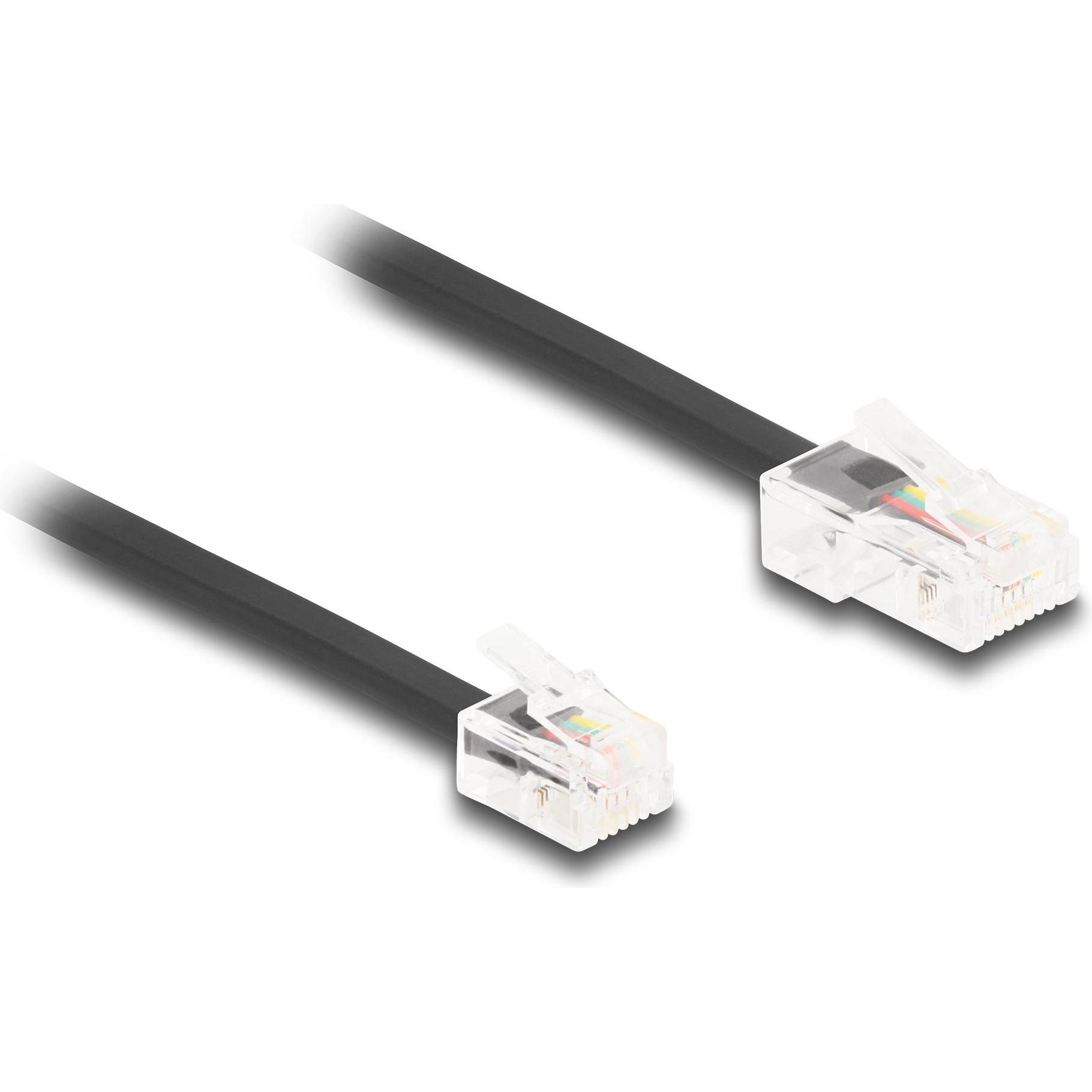 Delock Telefonkabel RJ45 Stecker zu RJ11 Stecker schwarz 3 m, Telefon Zubehör