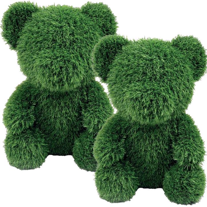 Produktbild Casativo 2er-Set Gras-Figur Deko Bär, klein, 32 cm