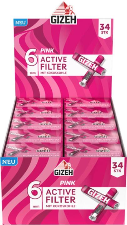Image du produit Gizeh Filtre actif rose 6mm 34pcs
