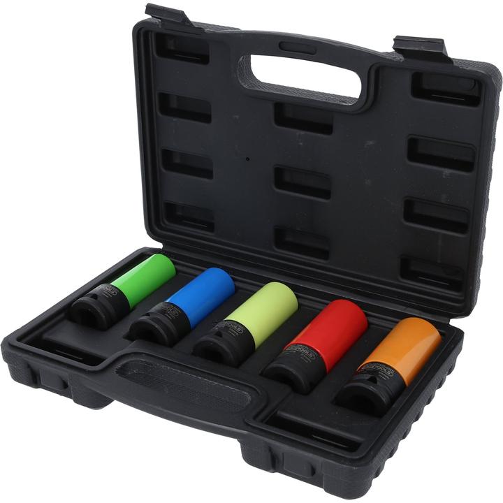 KS Tools 1/2 inch aluminium rand power doppenset robuust, 5 stuks. (15 mm, 17 mm, 19 mm, 21 mm, 22 mm)