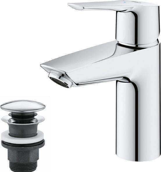 Actual product image Grohe Start QuickFix washbasin tap, cold centre position, push-open drain, S-size, chrome