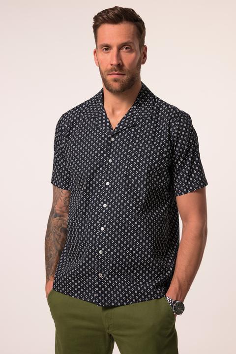 Actual product image JP1880 shirt, short sleeve, all-over print, Cuba collar, up to 8 XL (4XL)