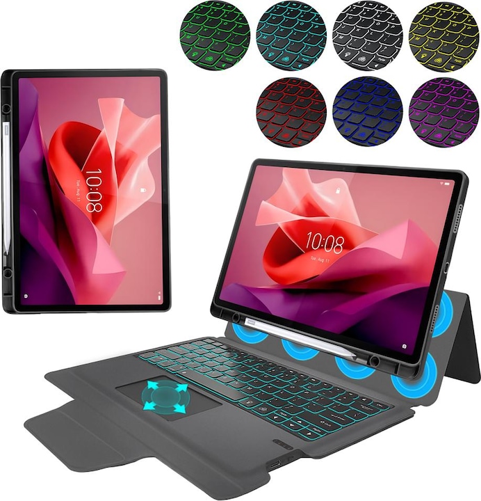 Techsuit - KeyTab Pro + Screen Protector (Keyboard/Pen Holder) - Lenovo Tab P12 - Black