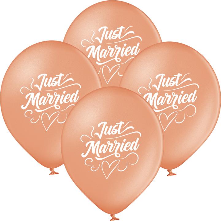 Immagine prodotto bonacker ballonversand Palloncini Just Married oro rosa - di ottima qualità realizzati in gomma naturale (25 x)