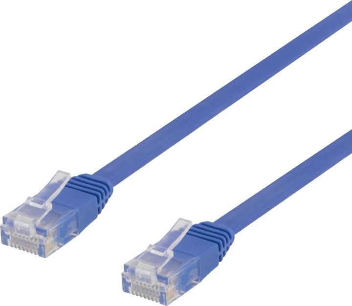 Produktbild Deltaco U/UTP Cat6 patch cable flat 0.3m 250MHz blue (U/UTP, CAT6, 0.30 m)