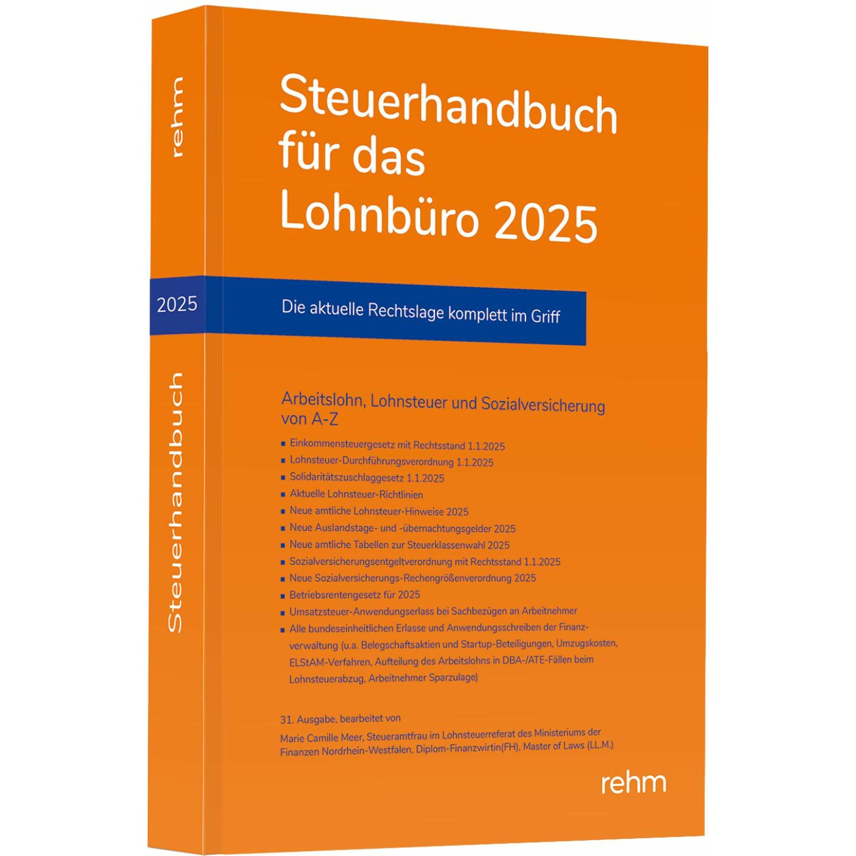 Steuerhandbuch für das Lohnbüro 2025, Ratgeber von Marie Camille Meer