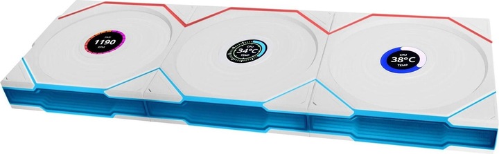 Produktbild Lian-Li UNI FAN TL Wireless LCD Lüfter, ARGB, PWM, 3er-Pack inkl. Controller - Reverse Blade, 120 mm (120 mm, 3 x)
