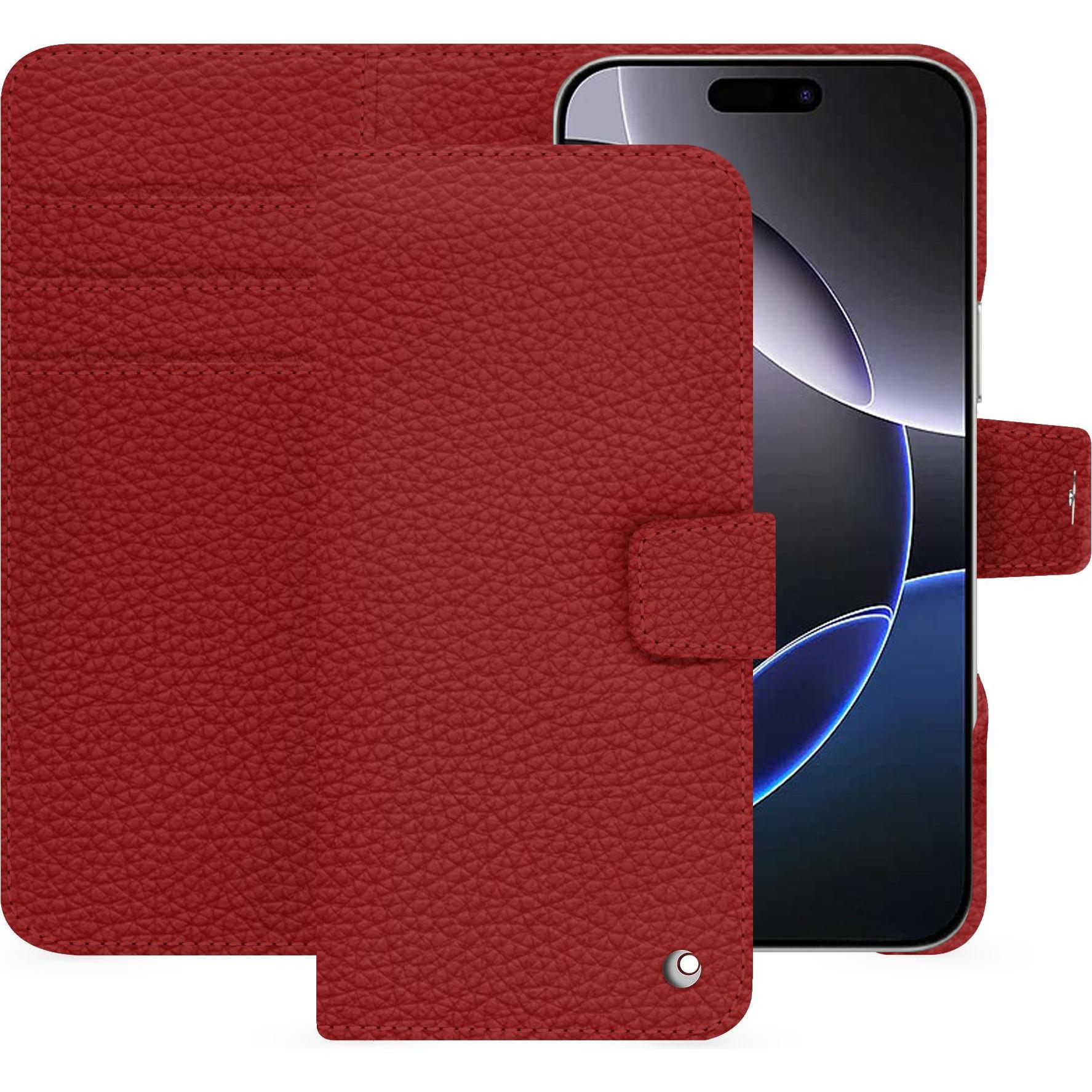 Noreve Lederschutzhülle Apple iPhone 16 Pro Max (Apple iPhone 16 Pro Max), Smartphone Hülle, Rot
