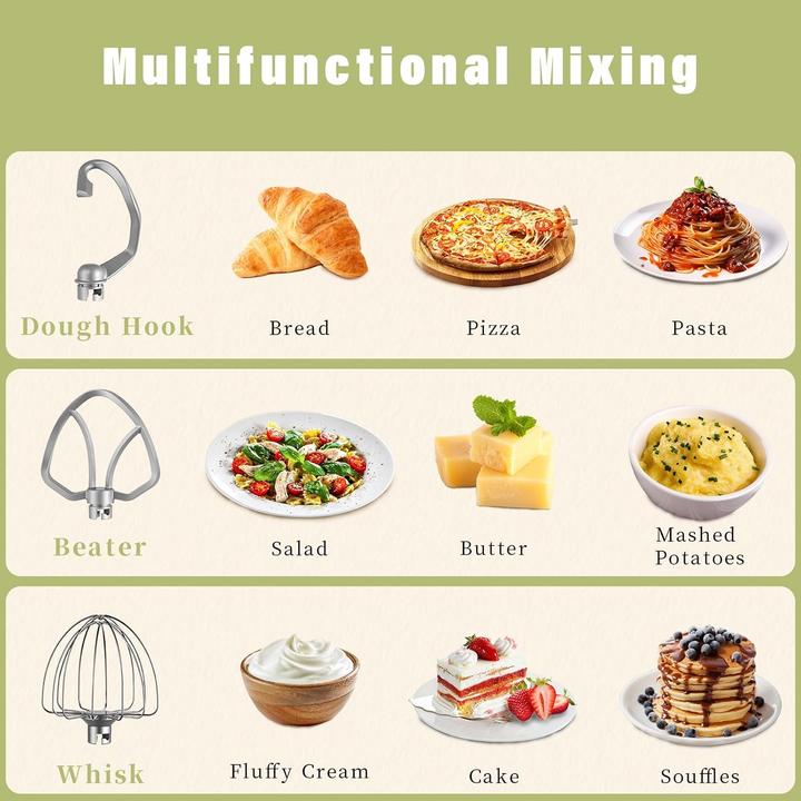 Image du produit Zuccie Küchenmaschine mit Edelstahlschüssel (1000 W, 5 l)