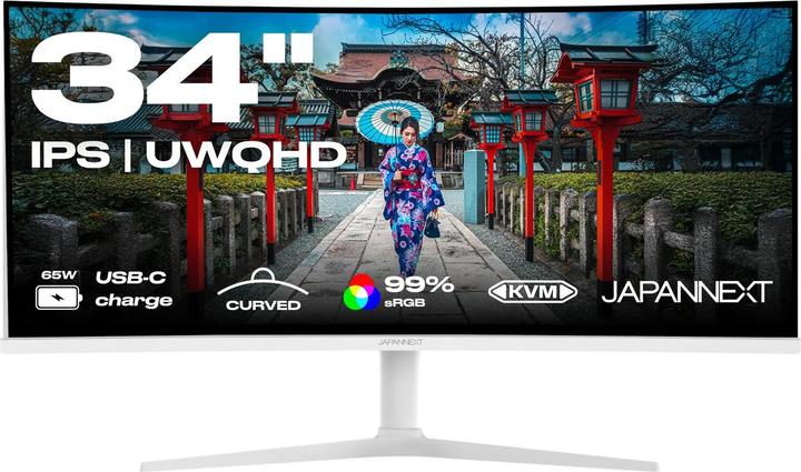 Actual product image Japannext 86,4cm JN-IPS340UWQHD60C-C65W-HS curved UWQHD (3440 x 1440 pixels, 34")