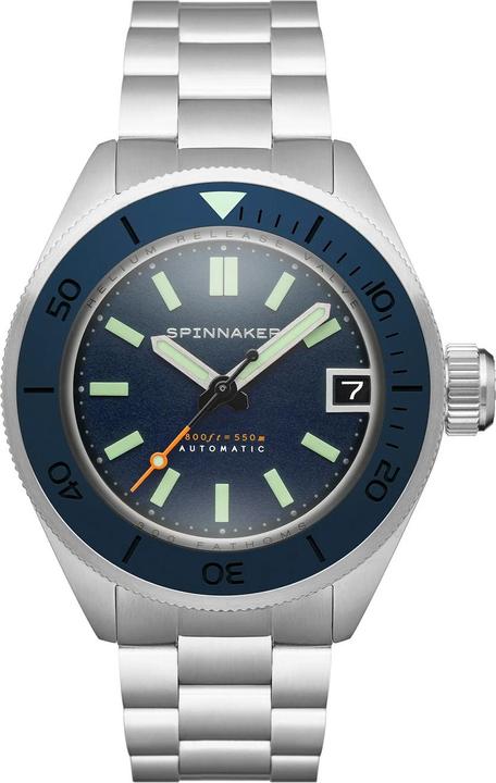 Actual product image Spinnaker SP-5098-22 Picard Dark Cerulean Automatic Diver's Watch 45mm 55ATM (Diving watch, Rotatable bezel, 45 mm)