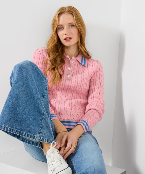 Image du produit Joe Browns Cable Knit Collared Jumper (50)