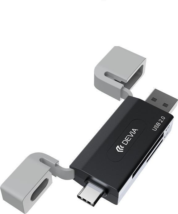 Actual product image Devia card reader 2in1 EL239 USB/USB-C 2.0 black (USB 2.0)
