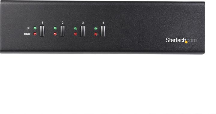 Produktbild StarTech com 4 Port Dual Monitor DVI KVM Switch mit USB 3.0 Hub - Dual Link DVI Umschalter, 18 W, Sc