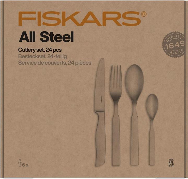 Produktbild Fiskars FS. BESTECKSET 24-tlg. GANZ STAHL (24 Stk., Besteck Set)