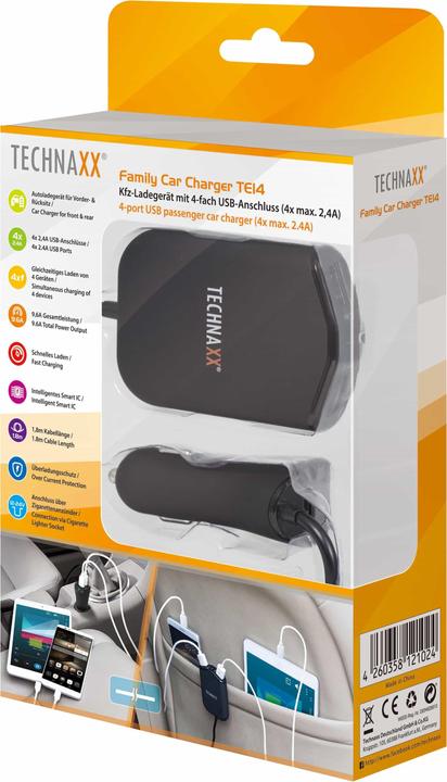 Immagine prodotto Technaxx Caricabatterie da auto per famiglie TE14