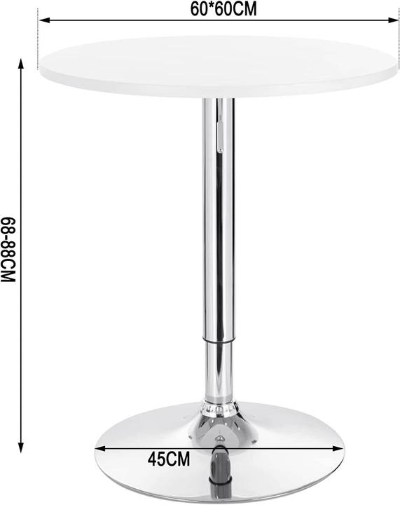 Actual product image Woltu Height-adjustable bar table 68-88 cm (60 x 60 x 88 cm)