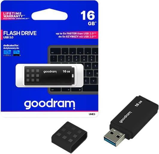 Produktbild Goodram UME3 UME3-0160K0R11 Pendrive (16 GB, USB 3.0, schwarz) (16 GB, USB-A)