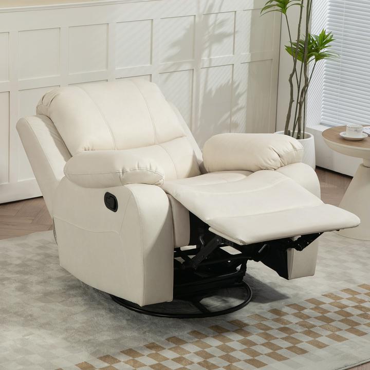 Image du produit Homcom Relaxsessel Polyester, Stahl Cremeweiss