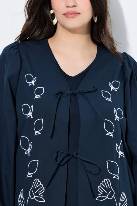 Actual product image Ulla Popken Eco Cotton Leaf Embroidered Jacket (50, 52)