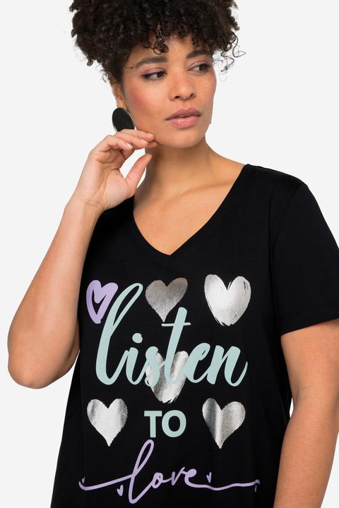 Produktbild Miamoda T-Shirt, Straight Fit, Herz-Druck, Halbarm (48)
