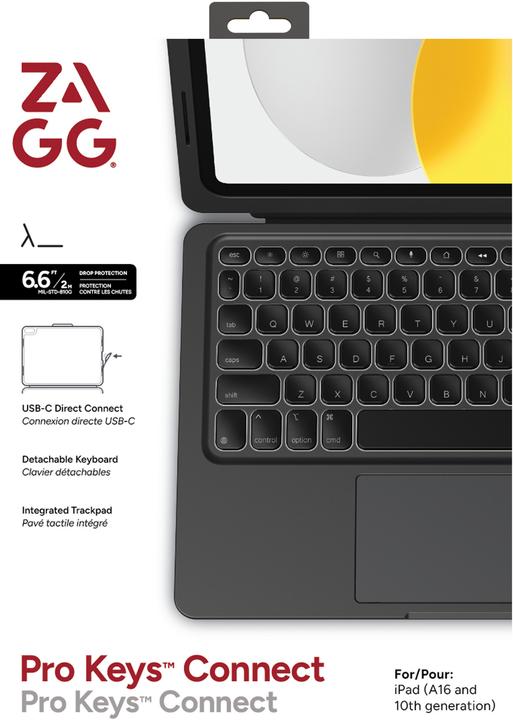 Actual product image Zagg PRO KEYS - iPad Tastatur (CH, Apple iPad 2022 (10th Gen), Apple iPad 2025 (11th gen))