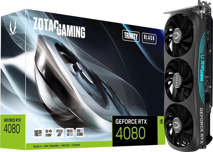 Image du produit Zotac RTX 4080 Trinity Black Edition 16Go GDDR6X HDMI 3xDP (16 Go)
